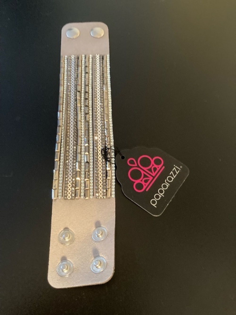 paparazzi Blush Pink Multi-Row Metallic Beaded Cuff Bracelet